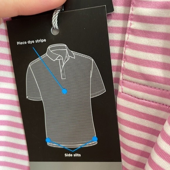 NEW Levelwear Encore Polo in Cyclamen Pink / White Size Medium - Picture 6 of 10